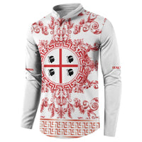 Personalized Italy Sardinia Button Sweatshirt Baroque Motif