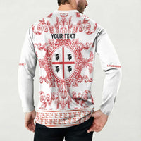 Personalized Italy Sardinia Button Sweatshirt Baroque Motif
