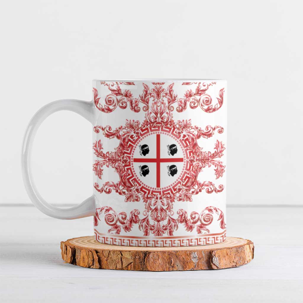 Personalized Italy Sardinia Ceramic Mug Baroque Motif