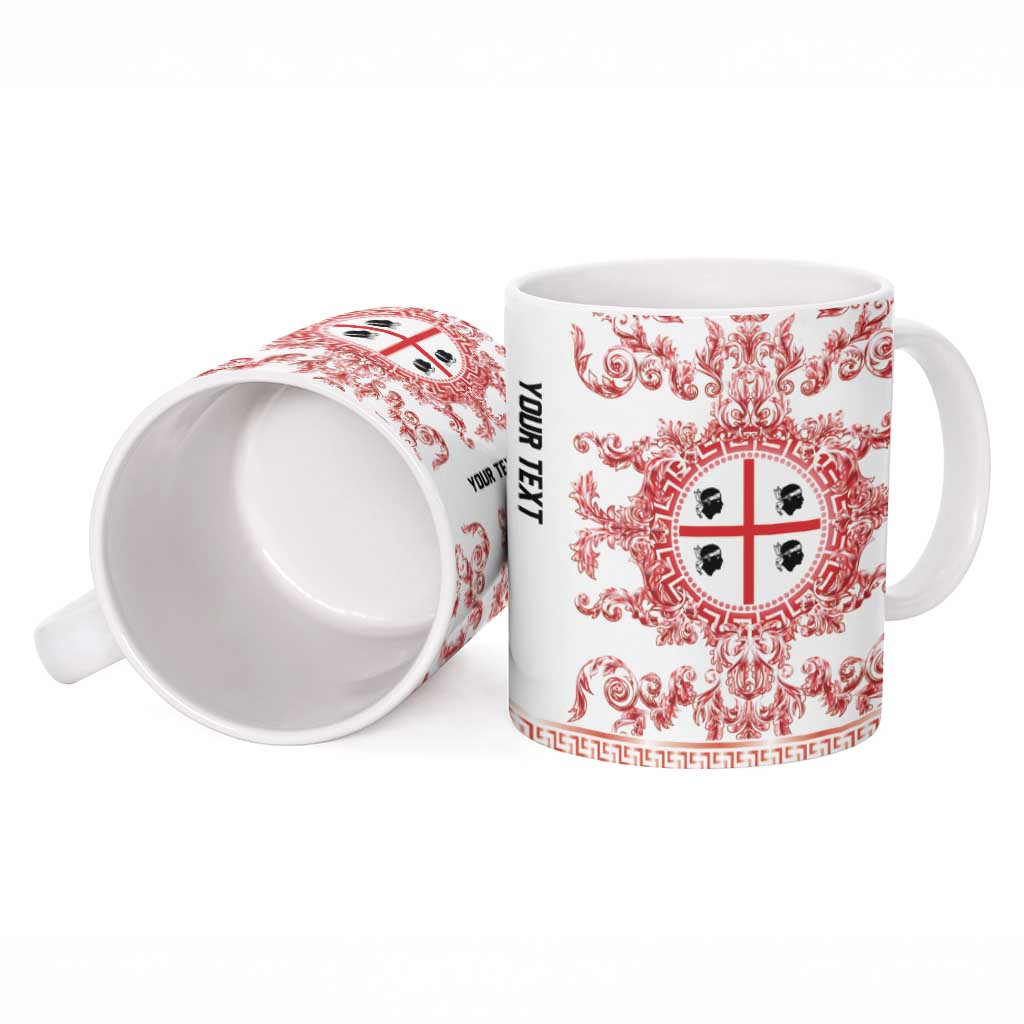 Personalized Italy Sardinia Ceramic Mug Baroque Motif