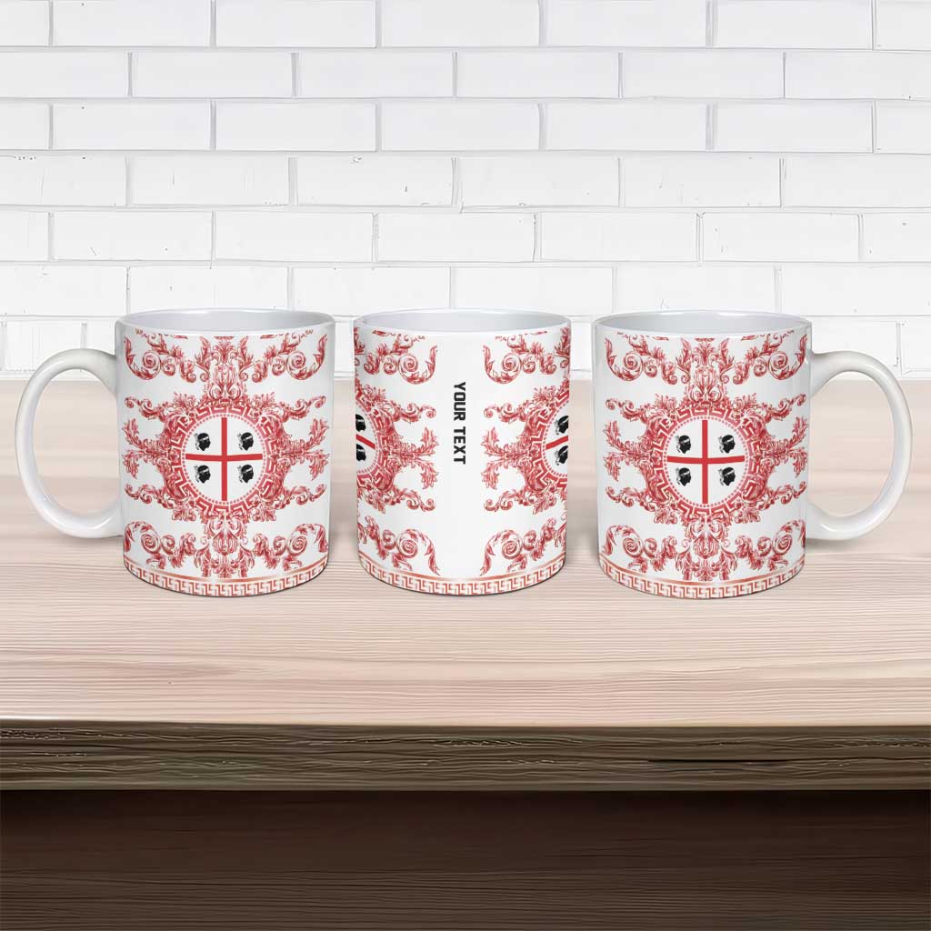 Personalized Italy Sardinia Ceramic Mug Baroque Motif