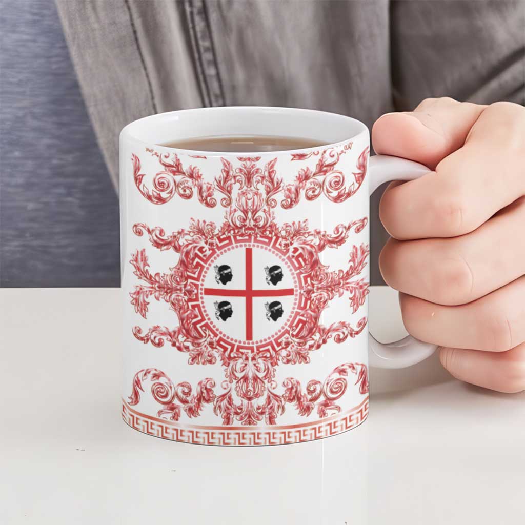 Personalized Italy Sardinia Ceramic Mug Baroque Motif