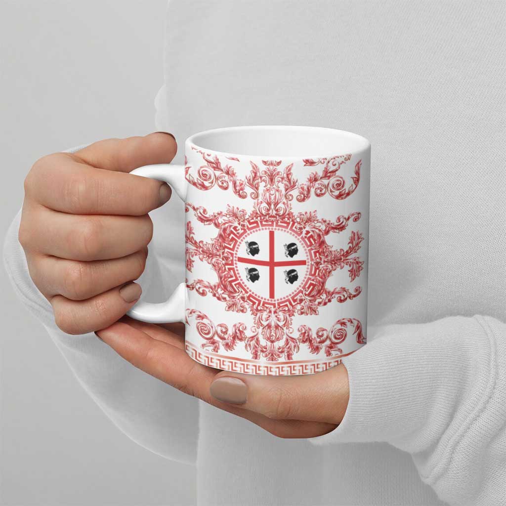 Personalized Italy Sardinia Ceramic Mug Baroque Motif