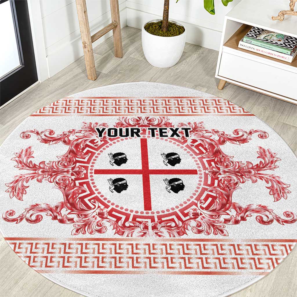 Personalized Italy Sardinia Round Carpet Baroque Motif