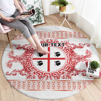 Personalized Italy Sardinia Round Carpet Baroque Motif