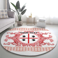 Personalized Italy Sardinia Round Carpet Baroque Motif