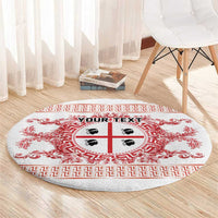 Personalized Italy Sardinia Round Carpet Baroque Motif