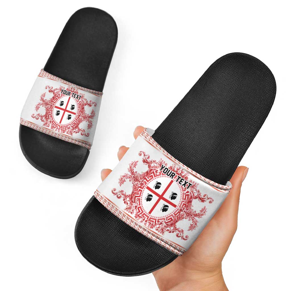 Personalized Italy Sardinia Slide Sandals Baroque Motif