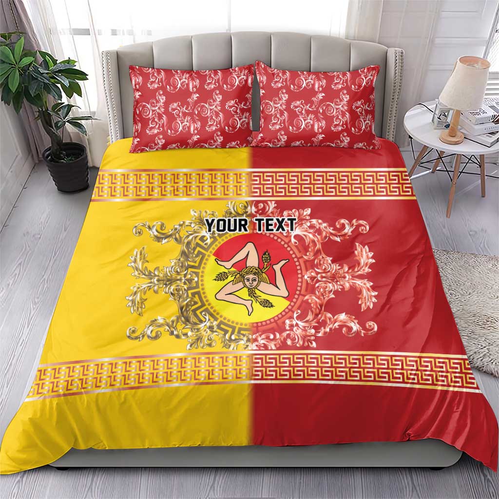 Personalized Italy Sicily Bedding Set Baroque Motif