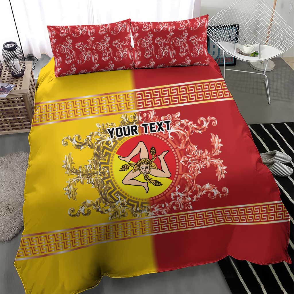 Personalized Italy Sicily Bedding Set Baroque Motif