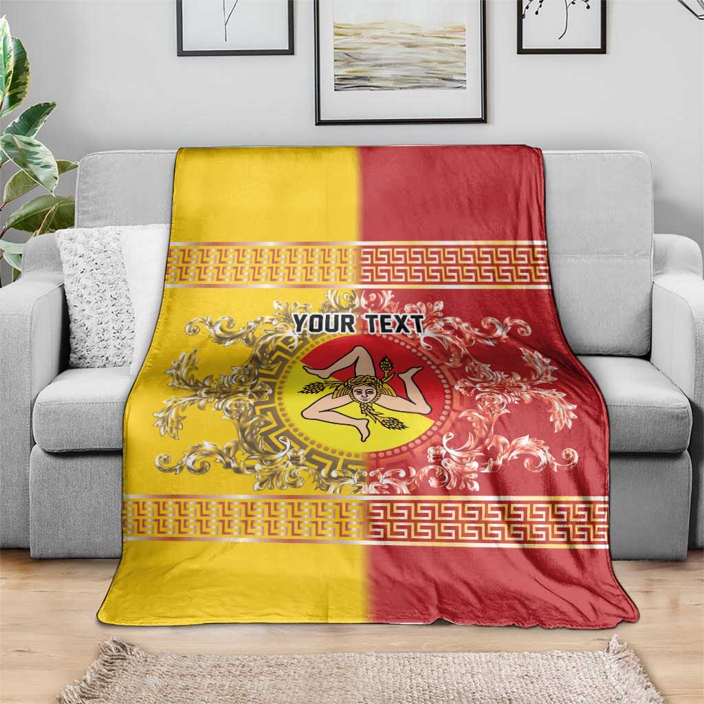 Personalized Italy Sicily Blanket Baroque Motif