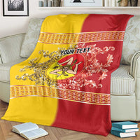 Personalized Italy Sicily Blanket Baroque Motif
