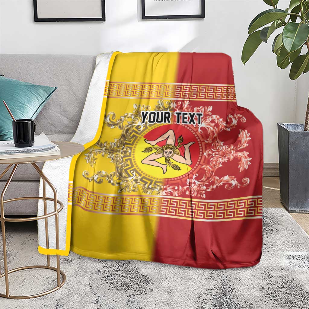 Personalized Italy Sicily Blanket Baroque Motif