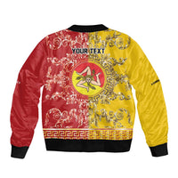 Personalized Italy Sicily Bomber Jacket Baroque Motif