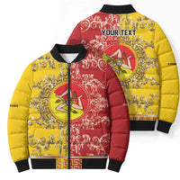 Personalized Italy Sicily Bomber Puffer Jacket Baroque Motif