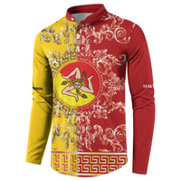 Personalized Italy Sicily Button Sweatshirt Baroque Motif