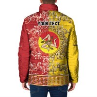 Personalized Italy Sicily Padded Jacket Baroque Motif