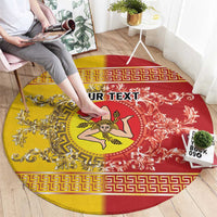 Personalized Italy Sicily Round Carpet Baroque Motif