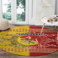 Personalized Italy Sicily Round Carpet Baroque Motif