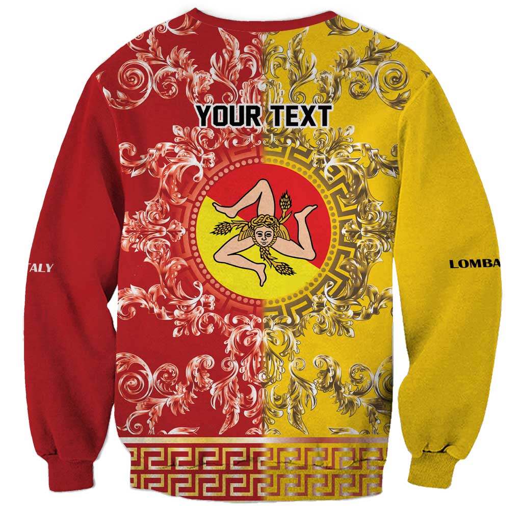 Personalized Italy Sicily Sweatshirt Baroque Motif