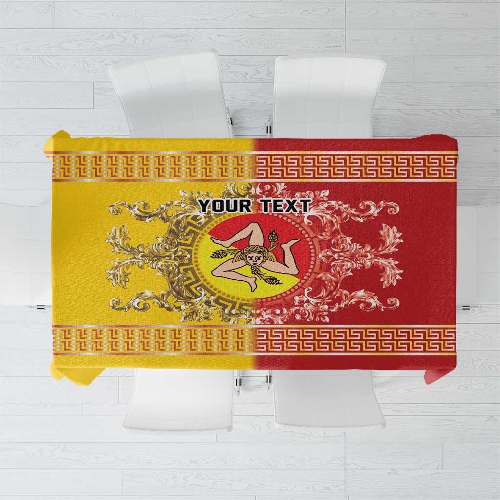 Personalized Italy Sicily Tablecloth Baroque Motif