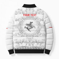 Personalized Italy Tuscany Bomber Puffer Jacket Baroque Motif