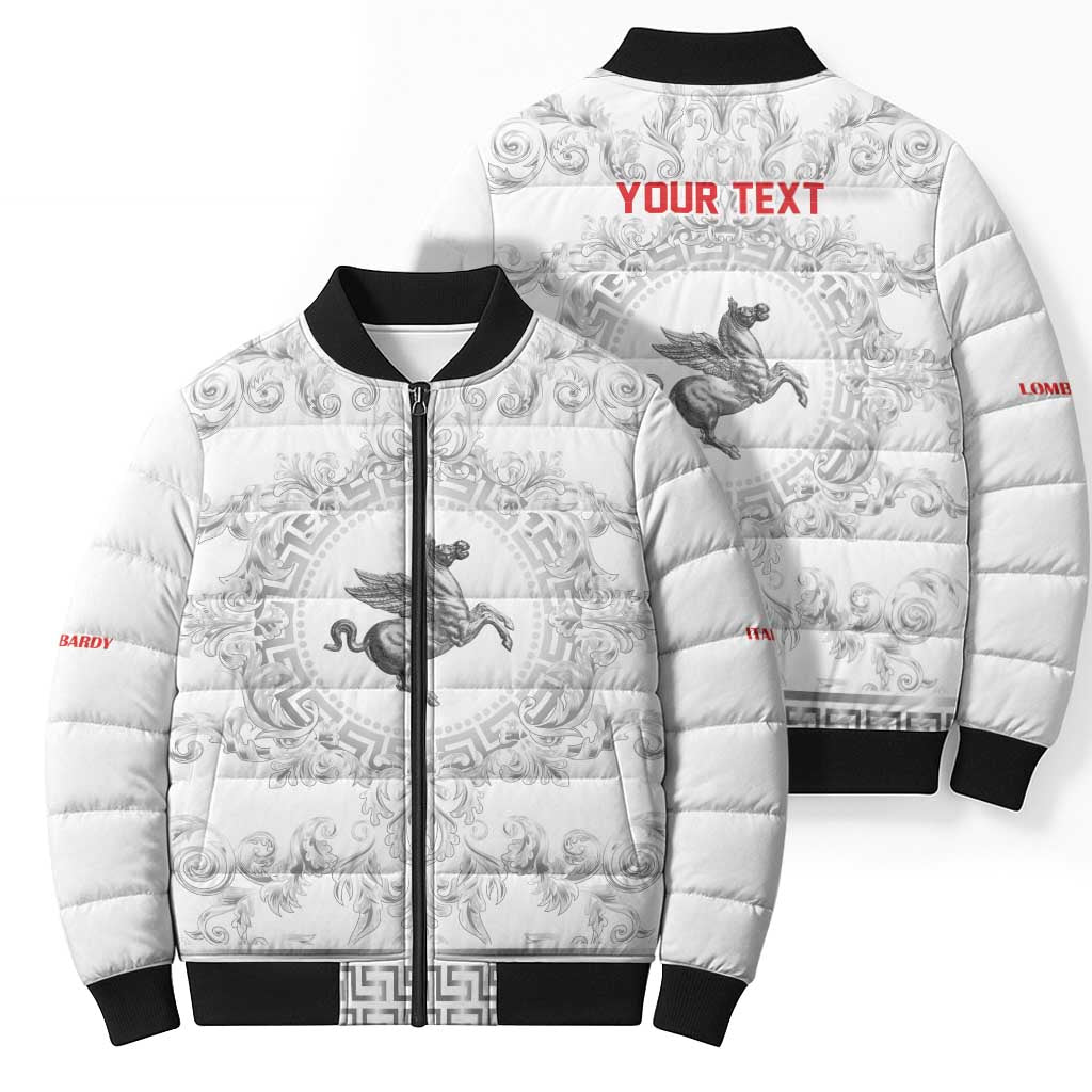 Personalized Italy Tuscany Bomber Puffer Jacket Baroque Motif