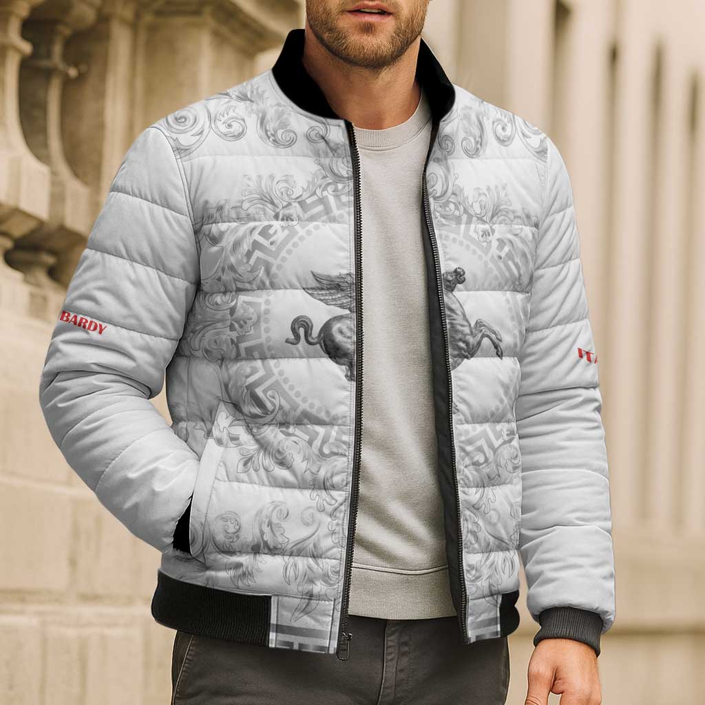 Personalized Italy Tuscany Bomber Puffer Jacket Baroque Motif