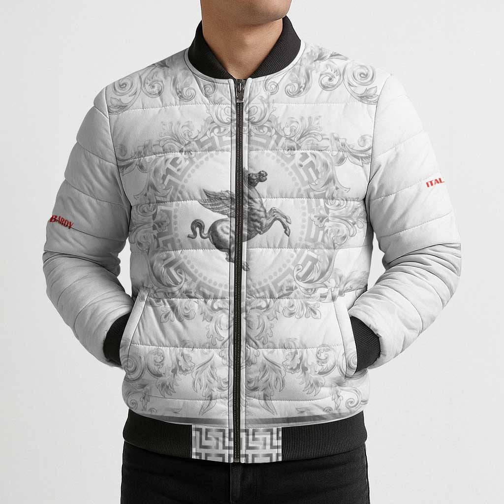 Personalized Italy Tuscany Bomber Puffer Jacket Baroque Motif