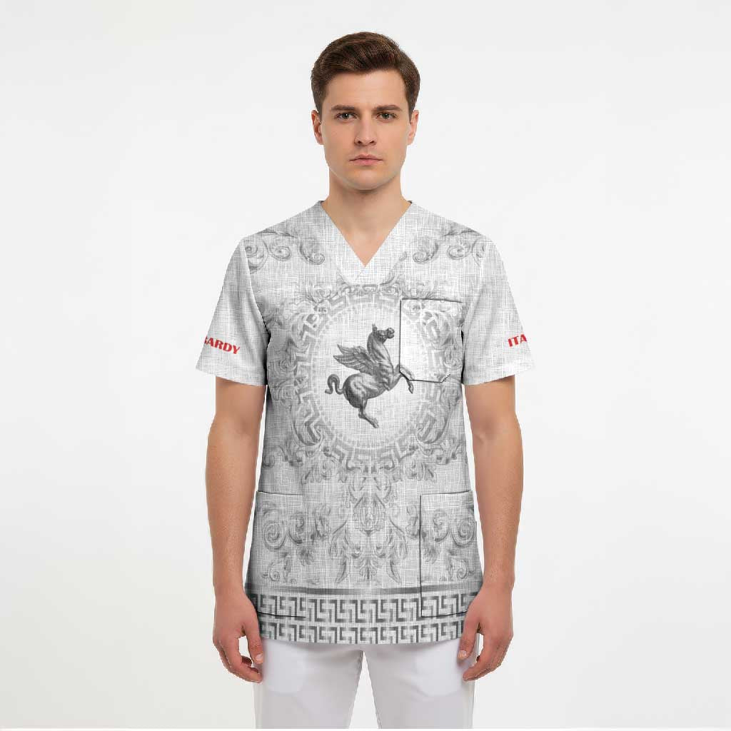 Personalized Italy Tuscany Scrub Top Baroque Motif