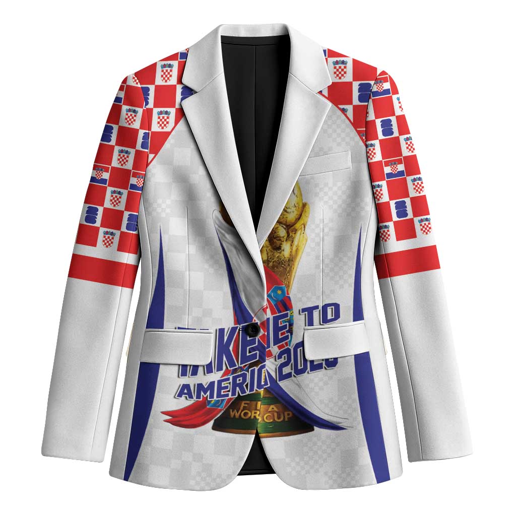 Croatia World Football Personalized Blazer Vatreni Take Me To America 2026 White