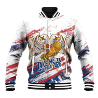 Serbia Take Me To America Personalized Baseball Jacket Strong Eagle Pride