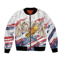 Serbia Take Me To America Personalized Bomber Jacket Strong Eagle Pride