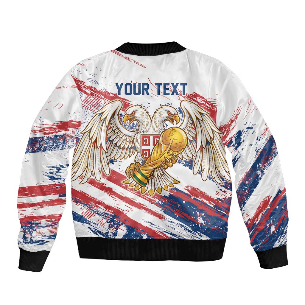 Serbia Take Me To America Personalized Bomber Jacket Strong Eagle Pride