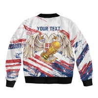 Serbia Take Me To America Personalized Bomber Jacket Strong Eagle Pride