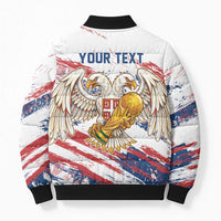 Serbia Take Me To America Personalized Bomber Puffer Jacket Strong Eagle Pride