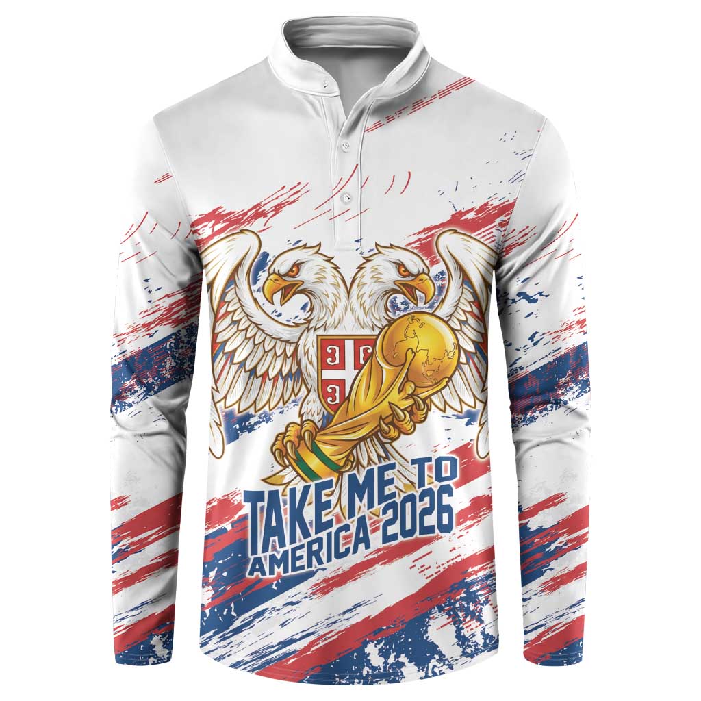 Serbia Take Me To America Personalized Button Sweatshirt Strong Eagle Pride