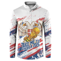 Serbia Take Me To America Personalized Button Sweatshirt Strong Eagle Pride