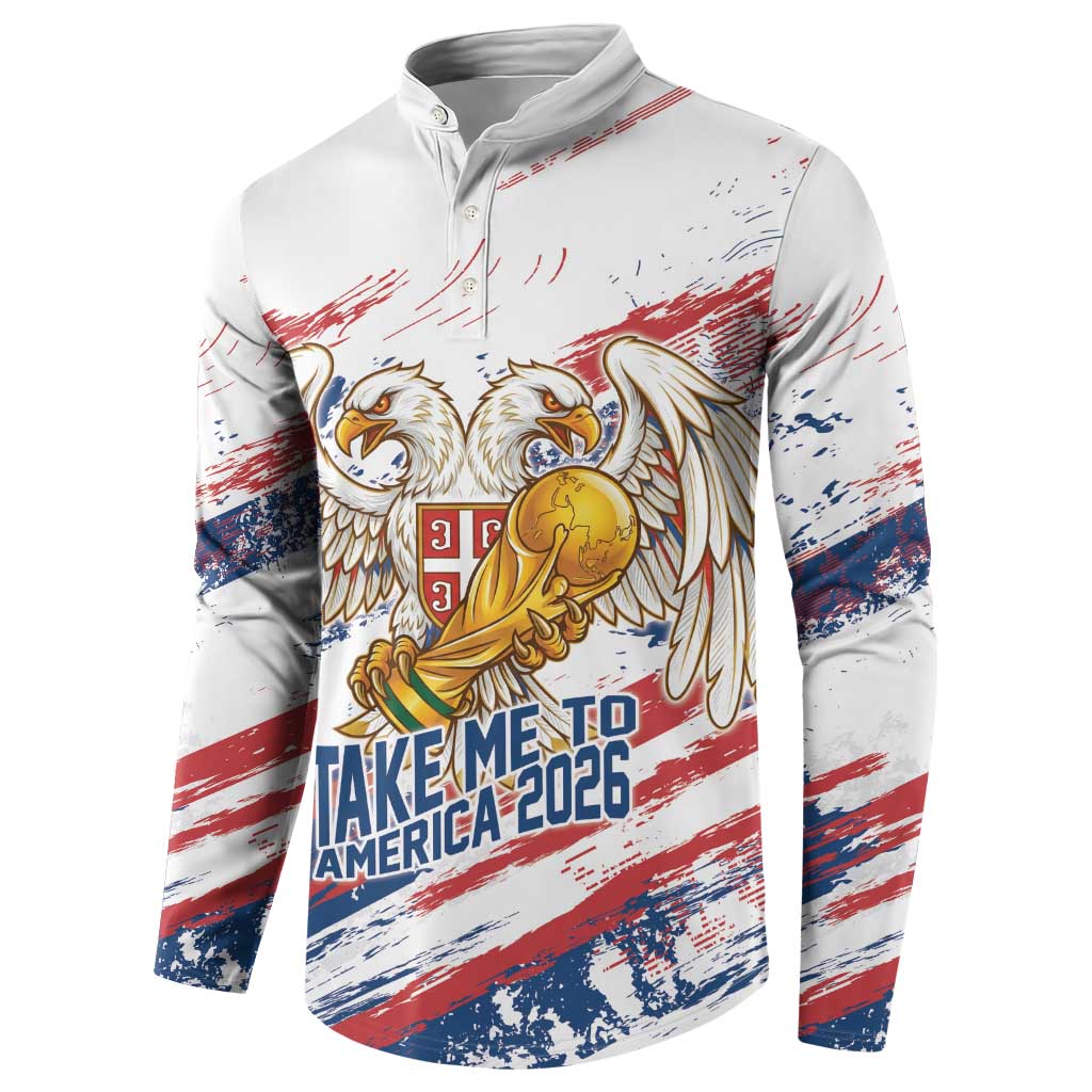 Serbia Take Me To America Personalized Button Sweatshirt Strong Eagle Pride