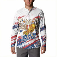 Serbia Take Me To America Personalized Button Sweatshirt Strong Eagle Pride