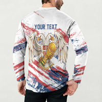 Serbia Take Me To America Personalized Button Sweatshirt Strong Eagle Pride