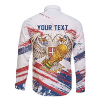 Serbia Take Me To America Personalized Long Sleeve Button Shirt Strong Eagle Pride
