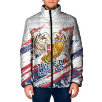 Serbia Take Me To America Personalized Padded Jacket Strong Eagle Pride