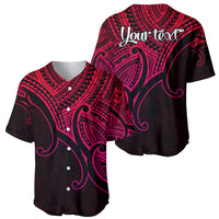Pink and black baseball jersey with V-neck buttons and tribal back 'Your text'