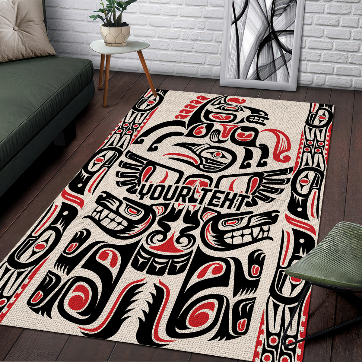 Personalized Canada Indigenous Haida Art Area Rug LT9 - Wonder Print Shop