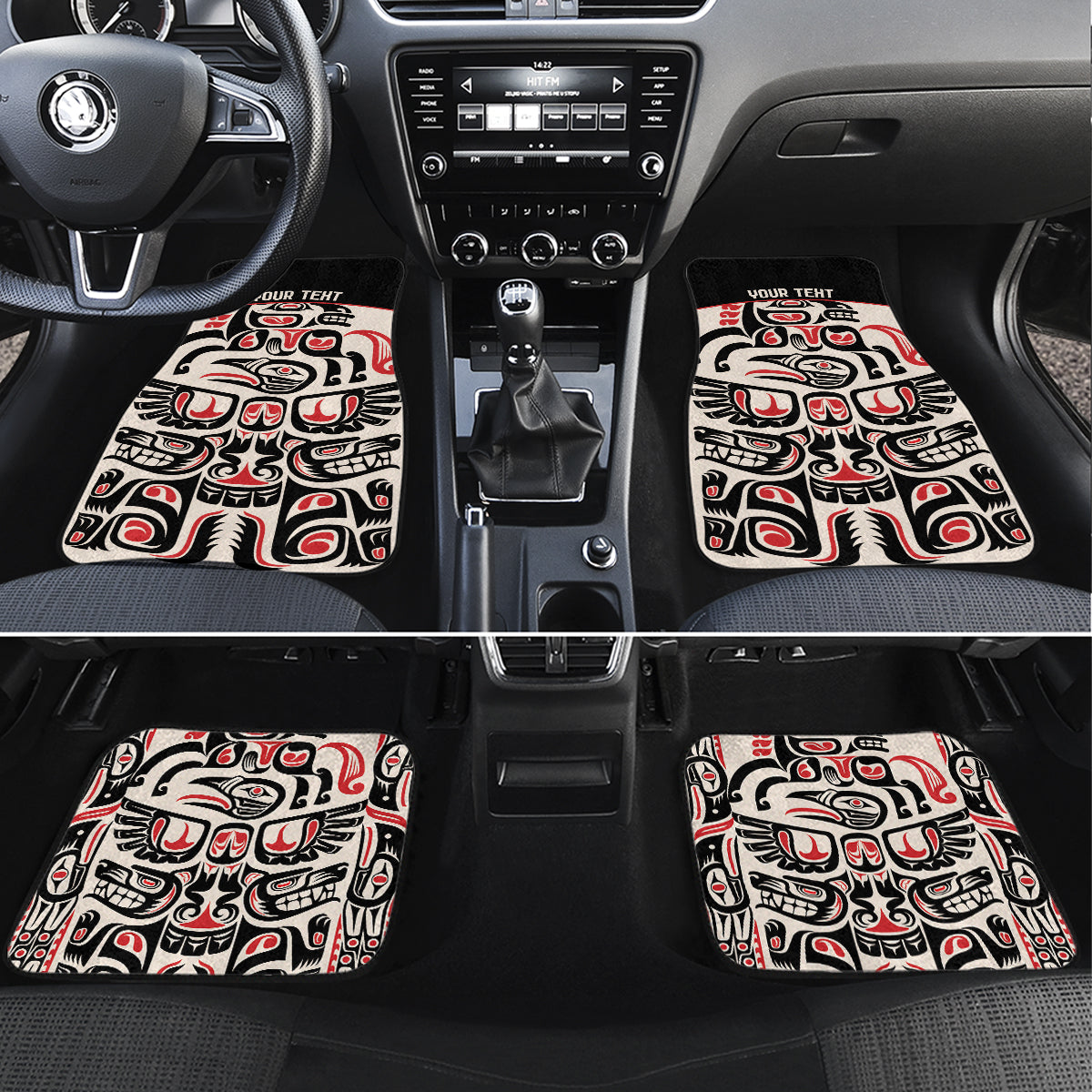 Personalized Canada Indigenous Haida Art Car Mats LT9 - Wonder Print Shop