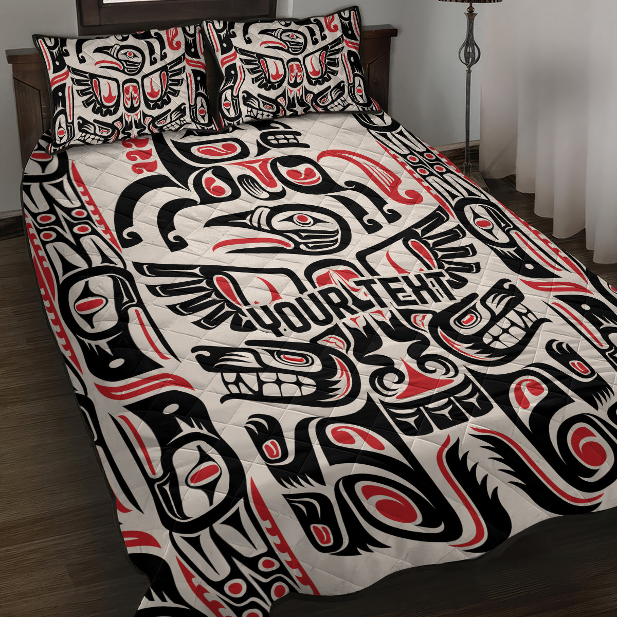 Personalized Canada Indigenous Haida Art Quilt Bed Set