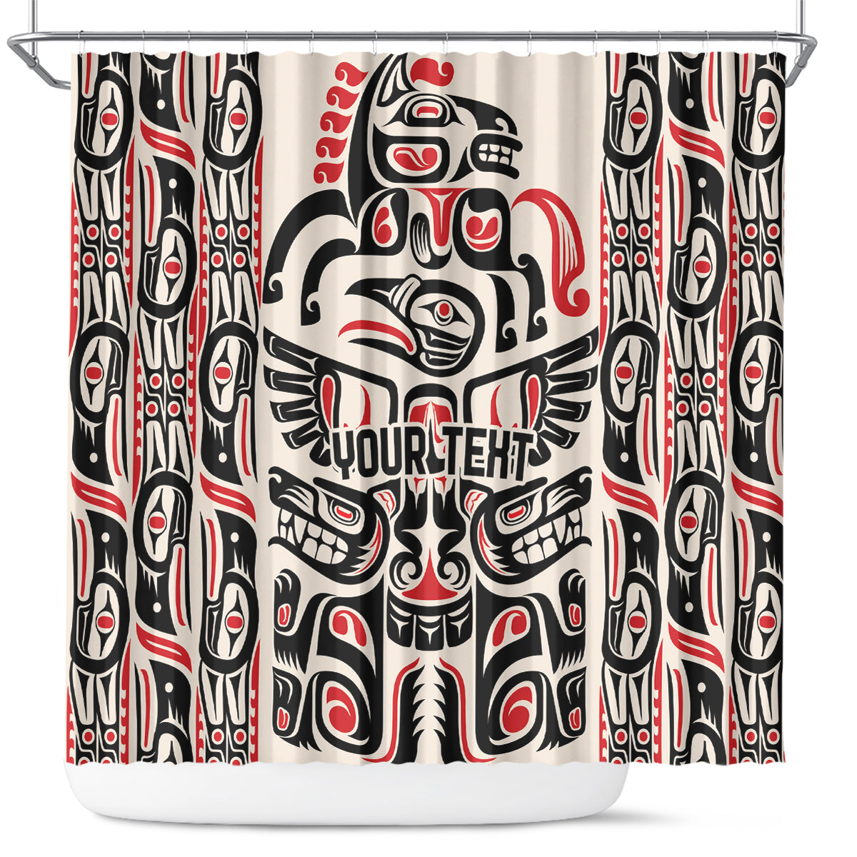 Personalized Canada Indigenous Haida Art Shower Curtain