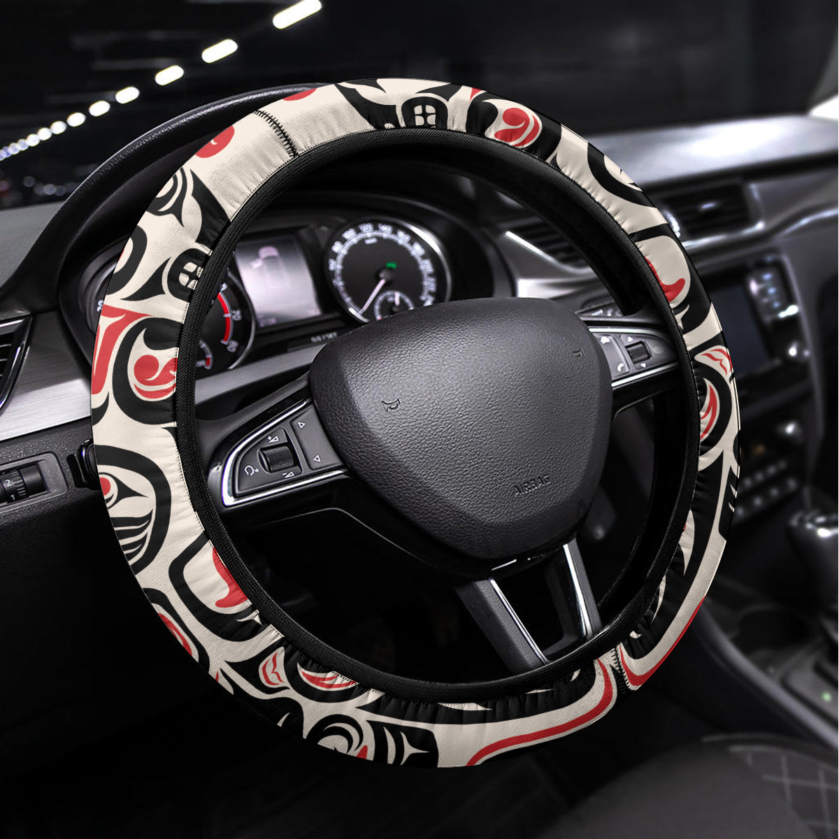 Canada Indigenous Haida Art Steering Wheel Cover