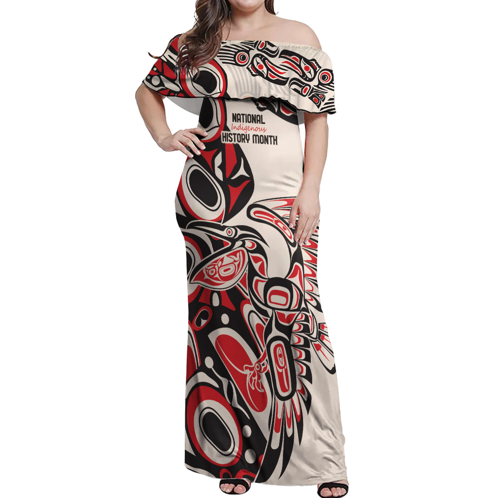 Personalized Canada Indigenous History Month Off Shoulder Maxi Dress - Wonder Print Shop